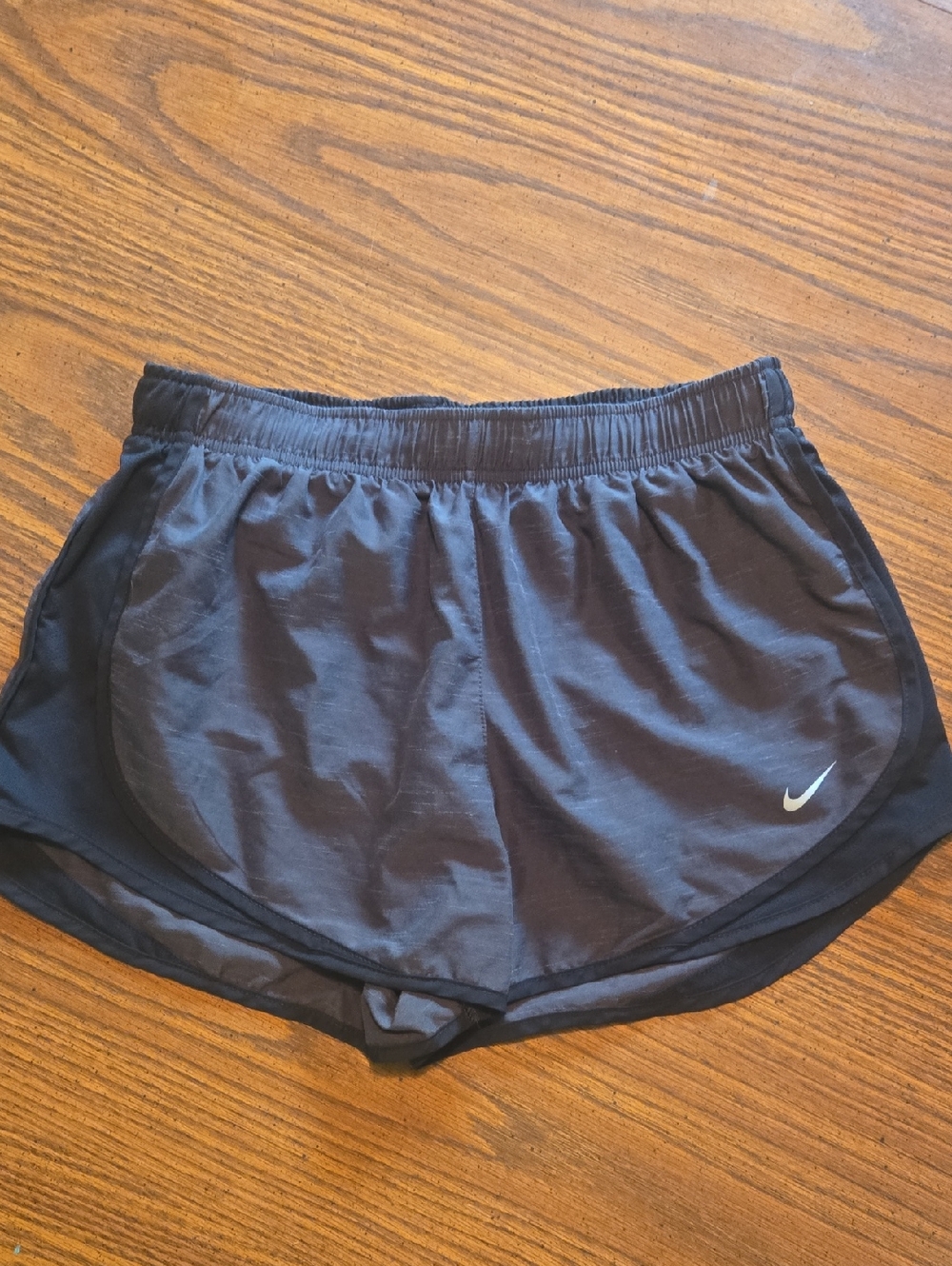 Nike Women's Black Athletic Running Shorts with White Swoosh